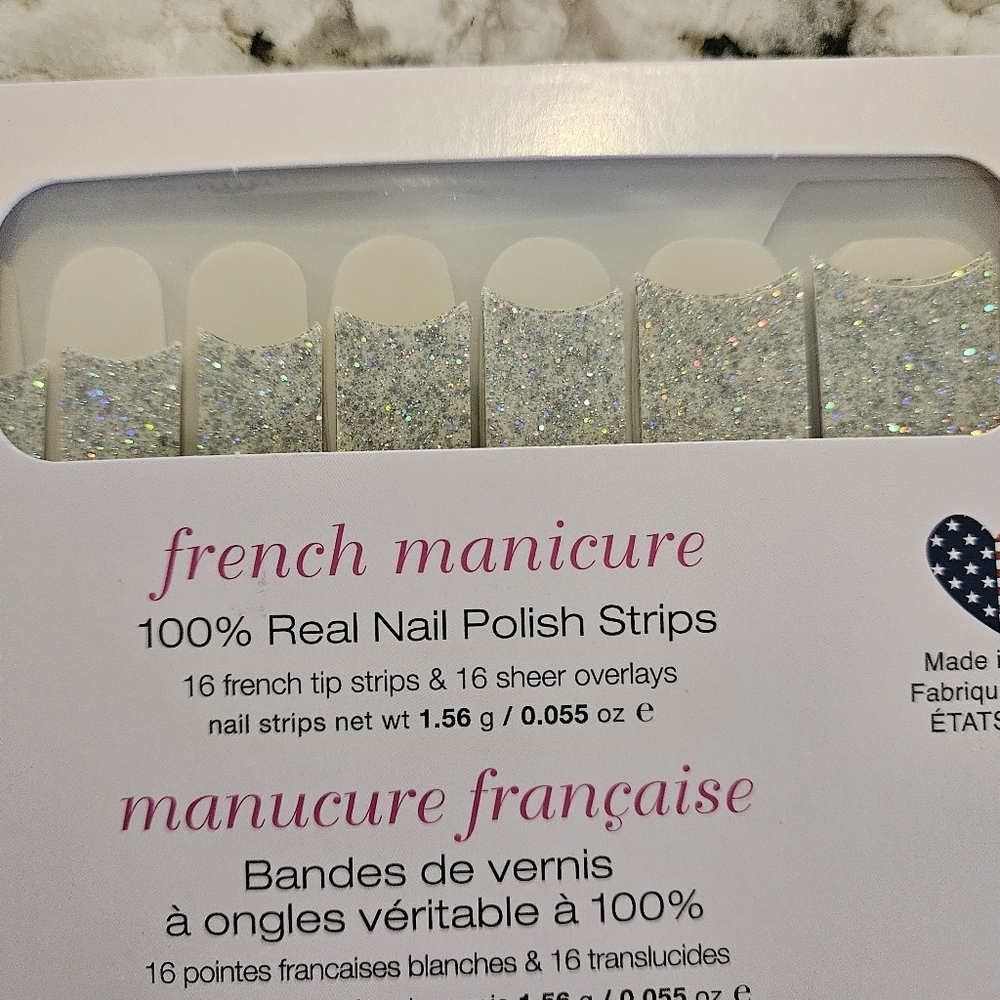 Color Street Nail Polish Strips - French Glitter Manicure - We're Meant To Oui - Picture 3 of 3
